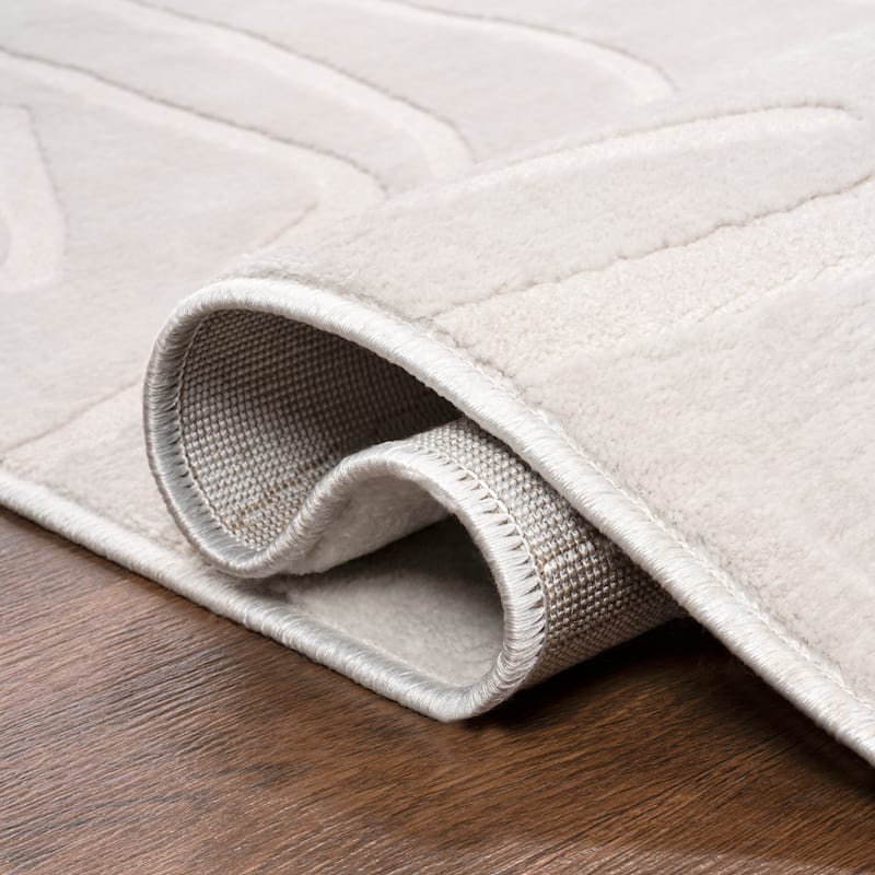 JONATHAN Y Thea Modern Scandinavian Graphic Lines High-Low Area Rug