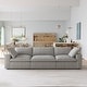 preview thumbnail 15 of 18, Modern Linen Sectional Sofa Commix Down Filled Overstuffed Upholstered Couches for Living Room