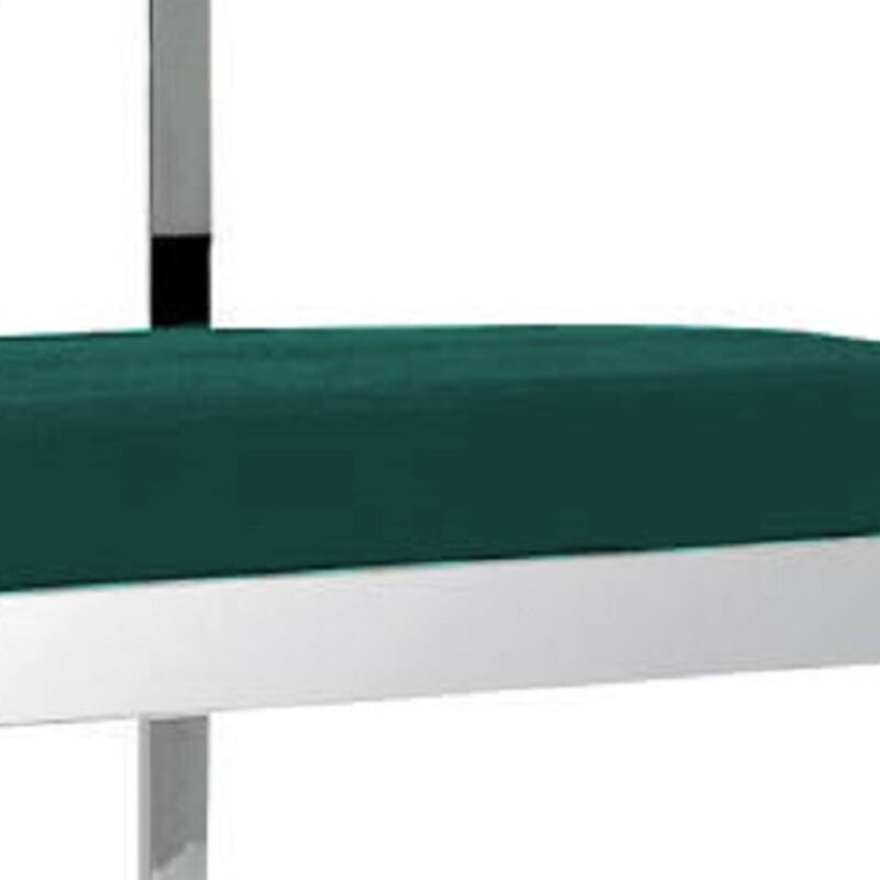 Velvet Stainless Steel Low Back Bar Chair with Armrests and Footrest