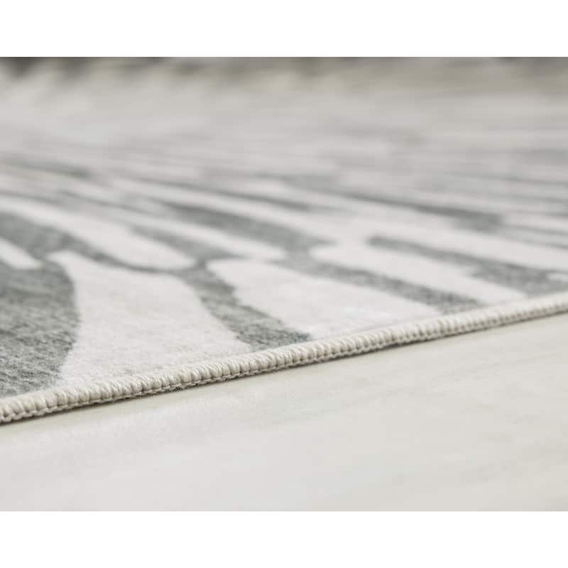 Signature Design by Ashley Verland Gray/White Washable Area Rug