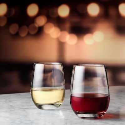 Libbey Stemless Glasses, Clear, 15.25-ounce, Set of 12 - Set of 12
