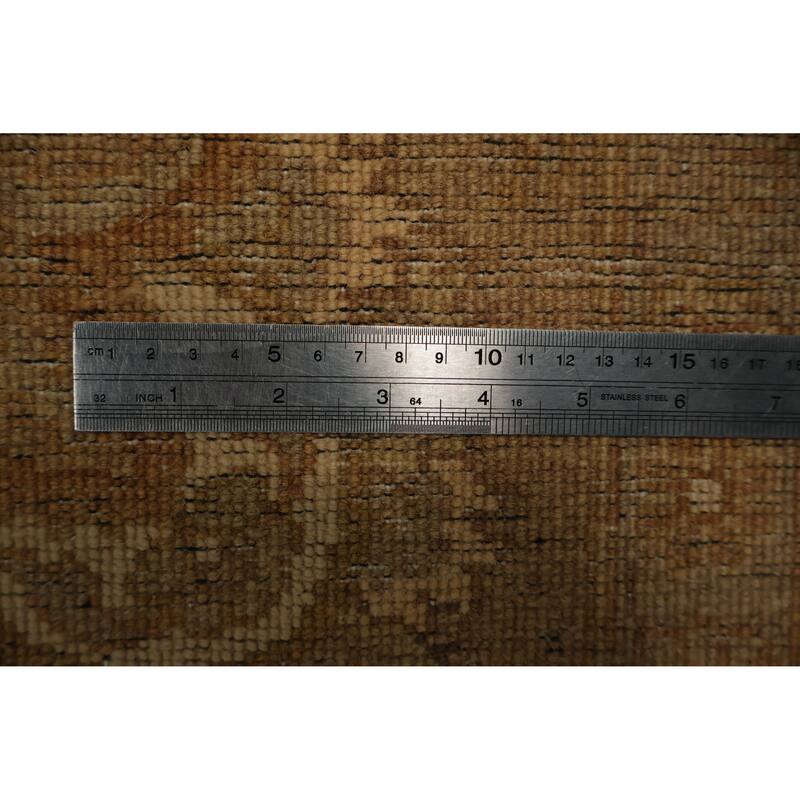 Hand Knotted Oriental 100% Wool Carpet Traditional All-Over Yellow & Gold Peshawar Area Rug - 10' 3'' X 7' 10''