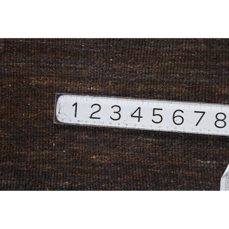 Hand Knotted Oriental 100% Wool Carpet Tribal Stripe Brown Gabbeh Area Rug - 5' 10'' X 4' 0''