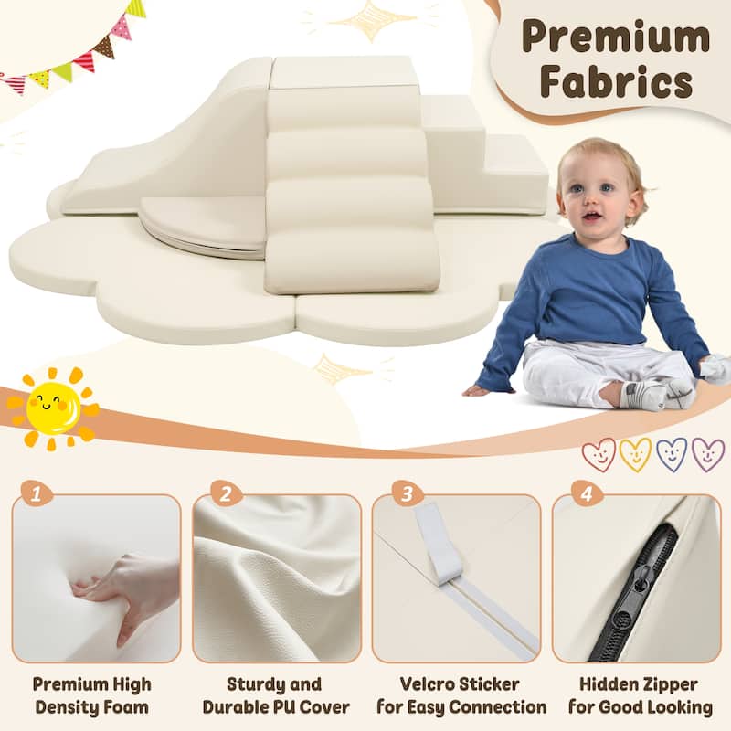 6PS Soft Foam Climber Play Set - Baby Crawling & Climbing Blocks, Activity Toys for Child Development, Non-Slip Foam Structure