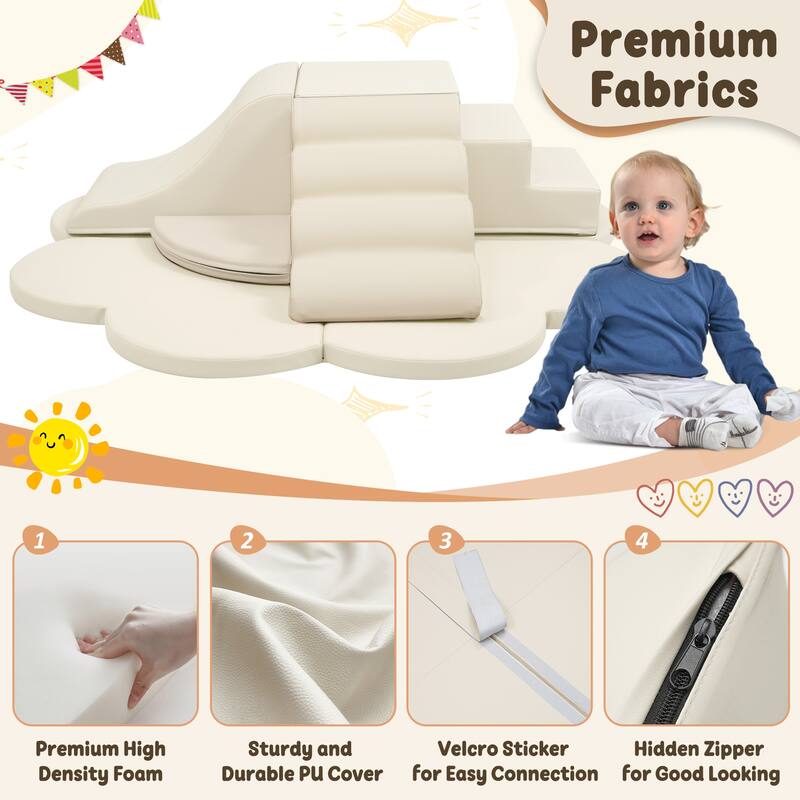 Soft Foam Block Play Structures Climbers for Child Development, 6-Piece Baby Foam Climbing Foam, Climbing Activity Play Set