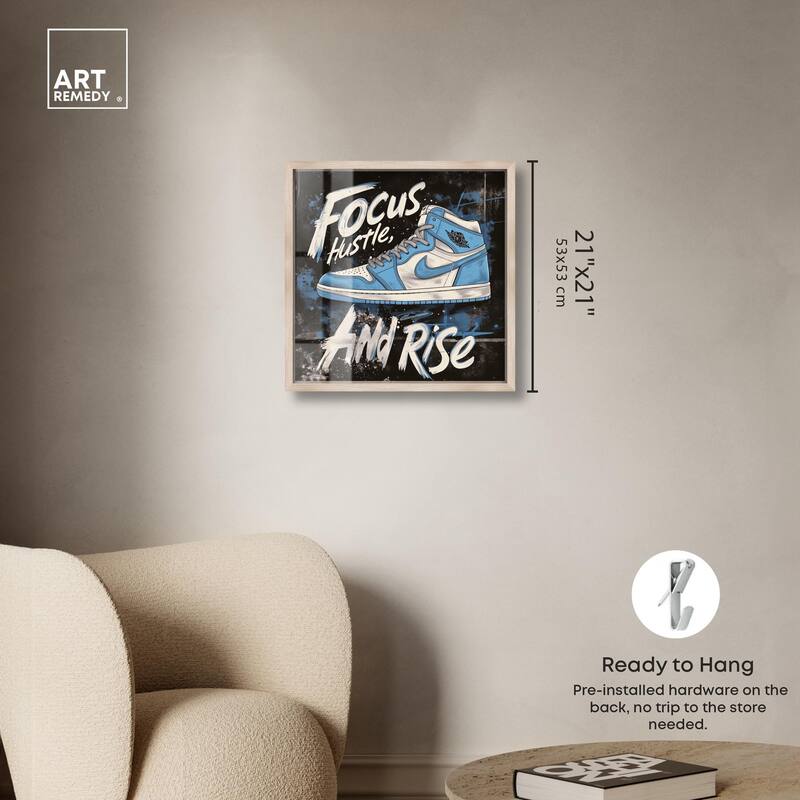 Hustle and Rise Sneaker Shadowbox by Art Remedy