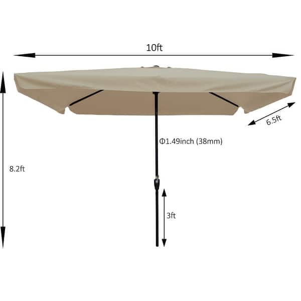 dimension image slide 2 of 4, 10 x 6.5ft Rectangular Patio Umbrella Outdoor Market Umbrellas