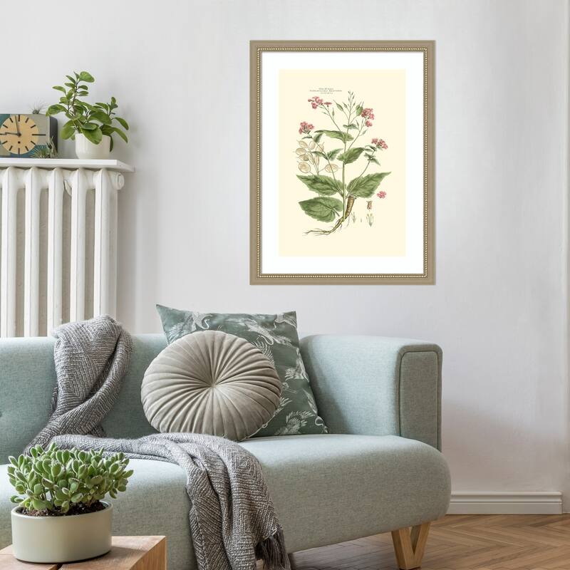Small Blushing Pink Florals No. 7 by John Miller Wood Framed Wall Art Print