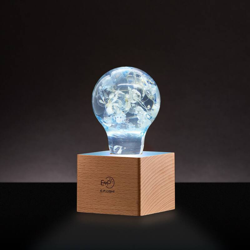 EP Light 6.3" Wood Table Lamp Desk Lamp - Blue Hydrangea -Gifts - Flower Language