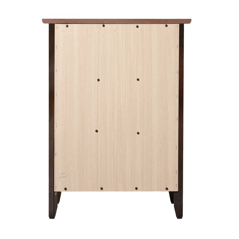 3 Drawer Cappuccino Nightstand, 25 Inch Modern Minimalist Bedside Table with Real Wood Veneers
