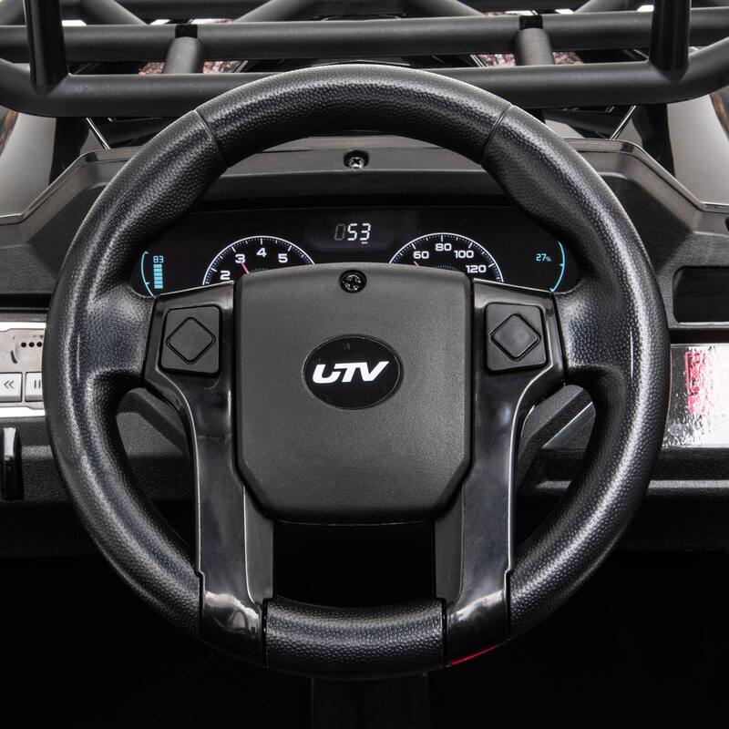Battery-Powered 12V Kids Ride On UTV with Dual Control, Music, Suspension, and Authentic Driving Experience for Ages 3-6