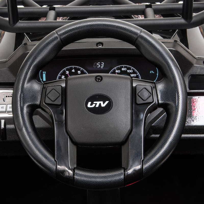 Kids Electric Car with Parent Remote Control, Battery-Powered Car Ride-On Car with Music & Lockable Doors