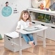 preview thumbnail 5 of 6, 3-in-1 Kids Convertible Storage Bench Wood Activity Table & Chair Set