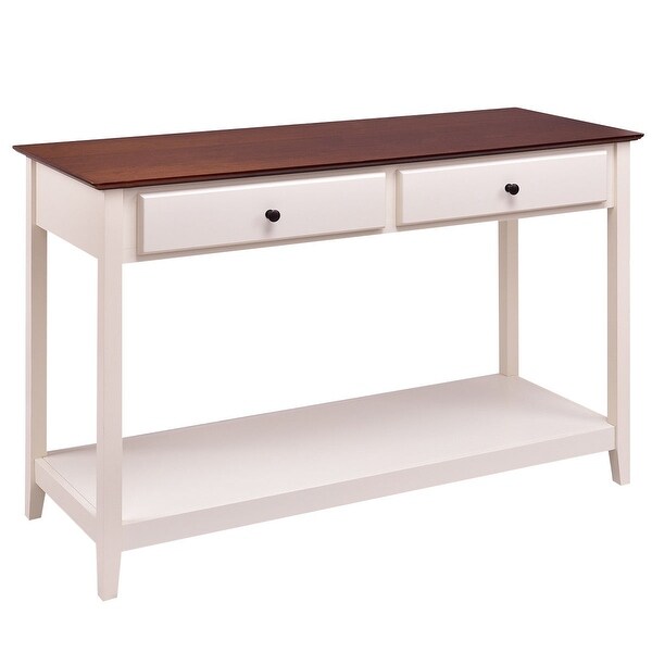 Costway Wood Console Sofa Table Accent Stand With Drawer And Shelf Entryway Living Room As Pic