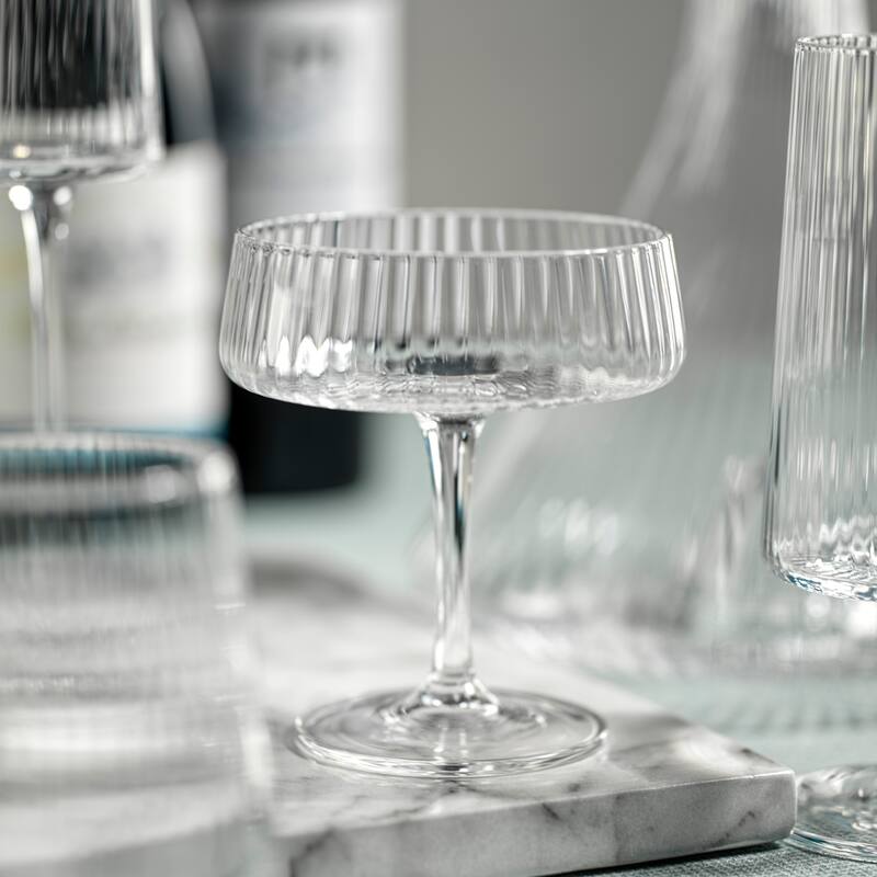 Benin Fluted Textured Martini Glasses (Set of 4)