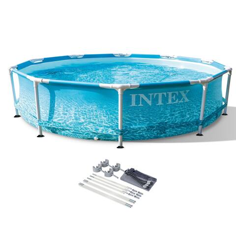 Intex 28206EH 10' x 30" Above Ground Frame Beachside Swimming Pool with Canopy - 35.86
