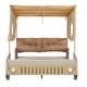 preview thumbnail 20 of 18, Wood Car Shaped Bed with Pillow,Ceiling Cloth,LED Light and 4 Wheels