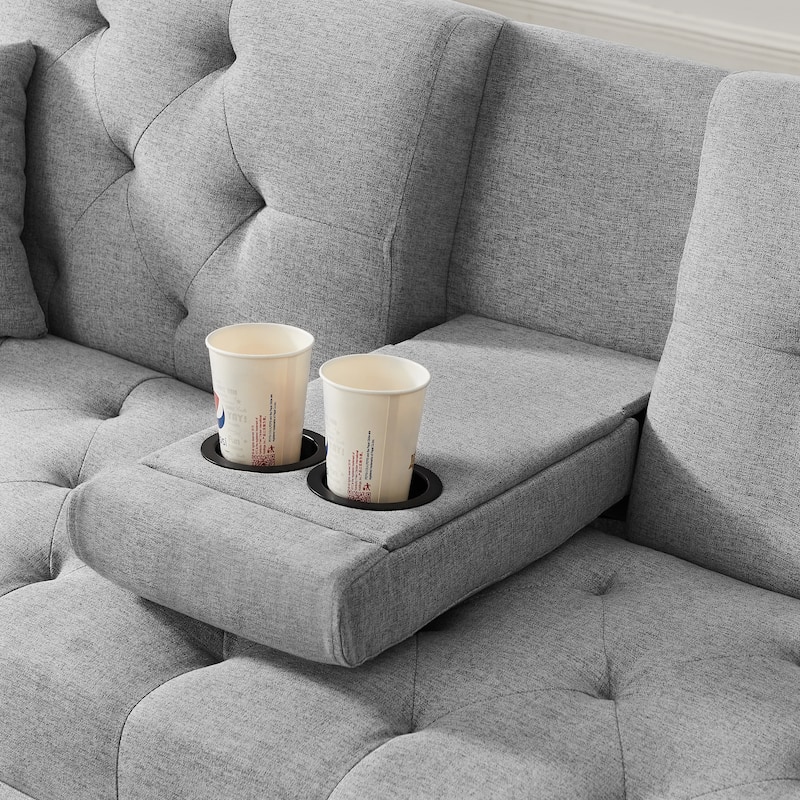 Linen Convertible Sofa