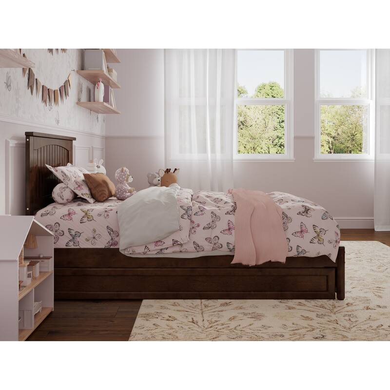 Malta Platform Bed with Panel Footboard and Twin Trundle