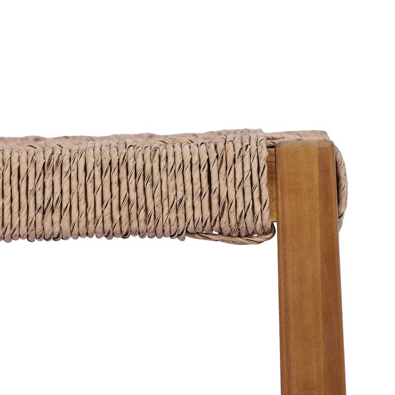 Christopher Knight Home - Modern Acacia Wood Outdoor Bar Stools with Teak Finish and Wicker Back Patio Chairs