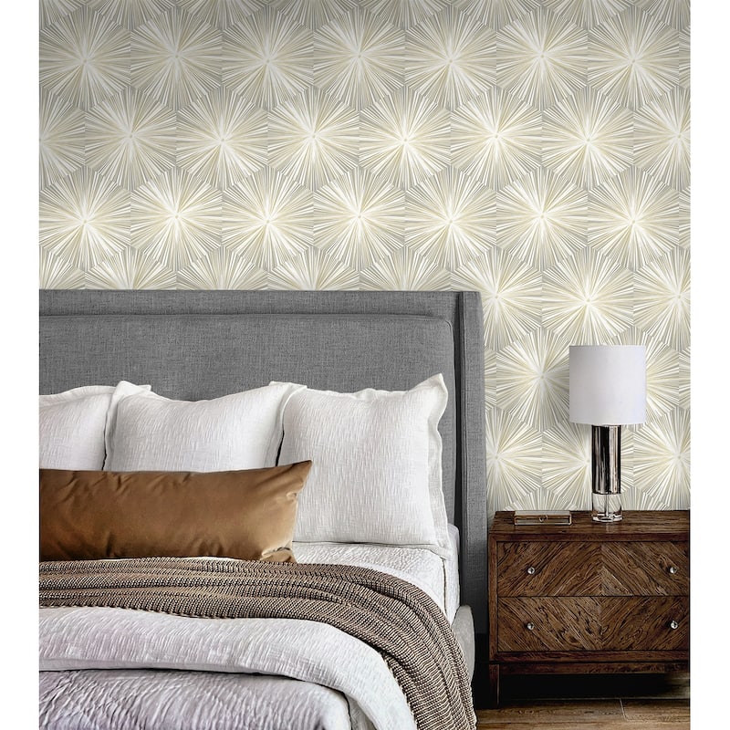 NextWall Hex Starburst Peel and Stick Wallpaper - 20.5 in. W x 18 ft. L