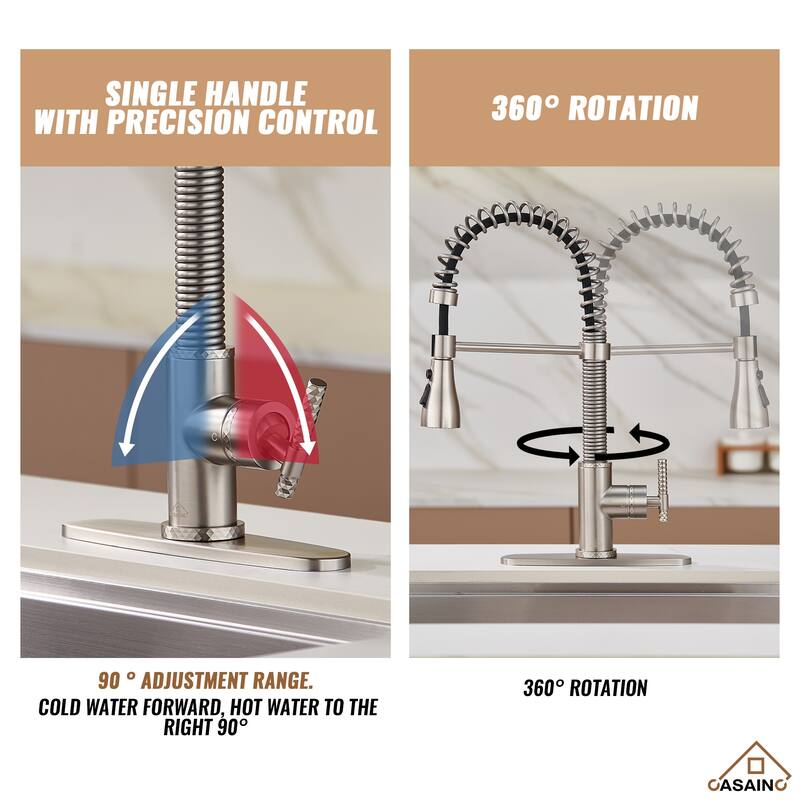 Single Handle Pull Down Sprayer Kitchen Faucet