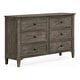 preview thumbnail 3 of 1, Lanister Transitional Warm Grey 48-inch Wide 6-Drawer Solid Wood Dresser by Furniture of America
