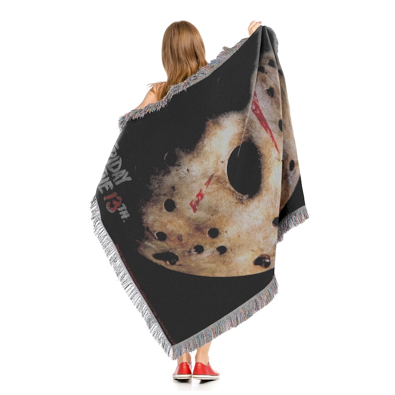 Friday The 13th His Mask Woven Tapestry Throw Blanket