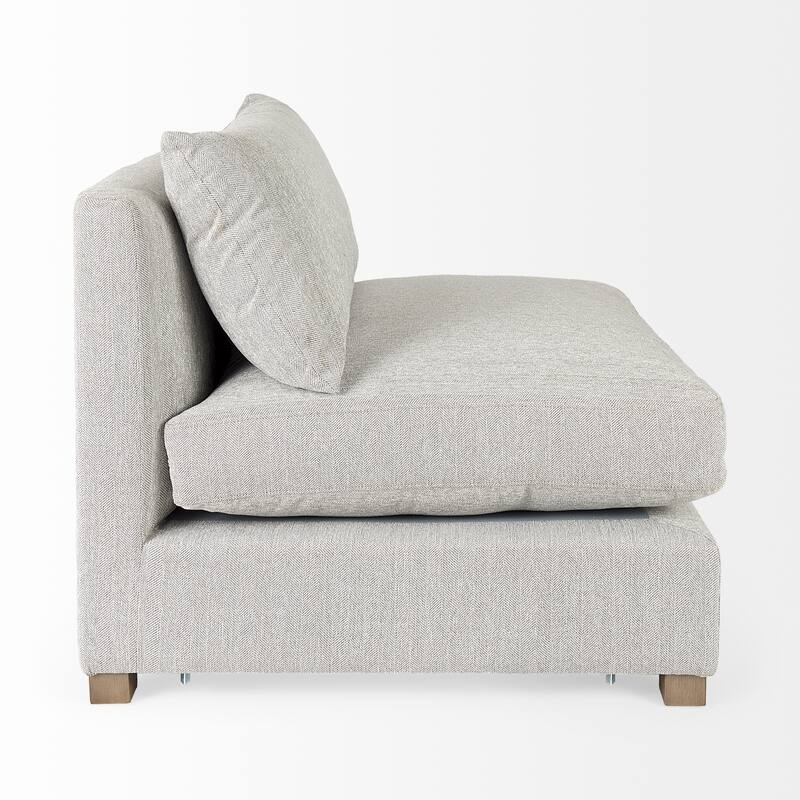 Valence 38.2L x 38.6W x 28.3H Light Gray Armless Sectional Piece - 39.76 x27.95 x20.47