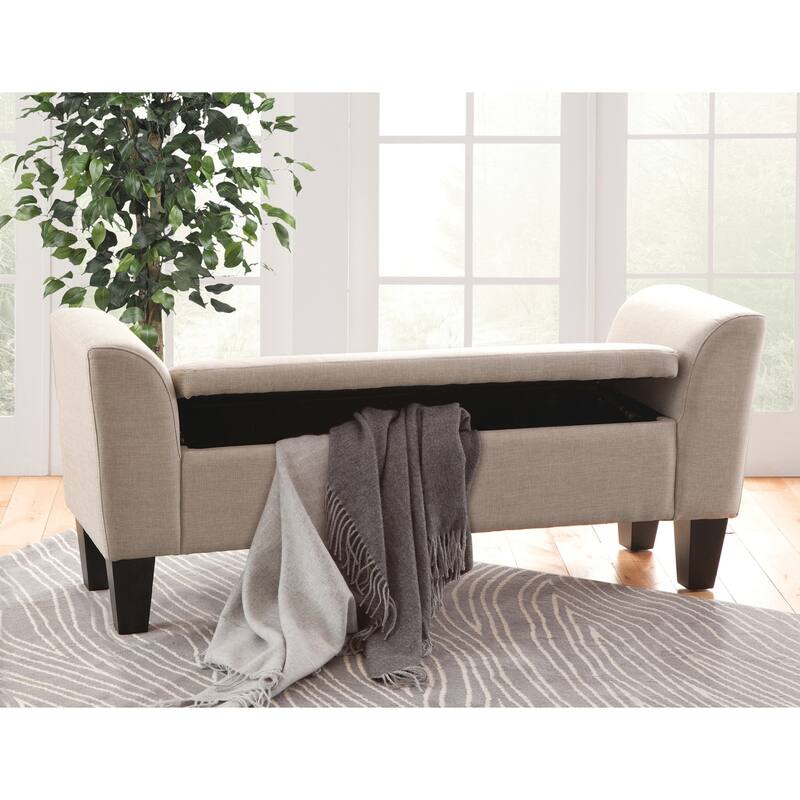 Grafton Home Claire Transitional Upholstered Storage Bench - Oscar Linen