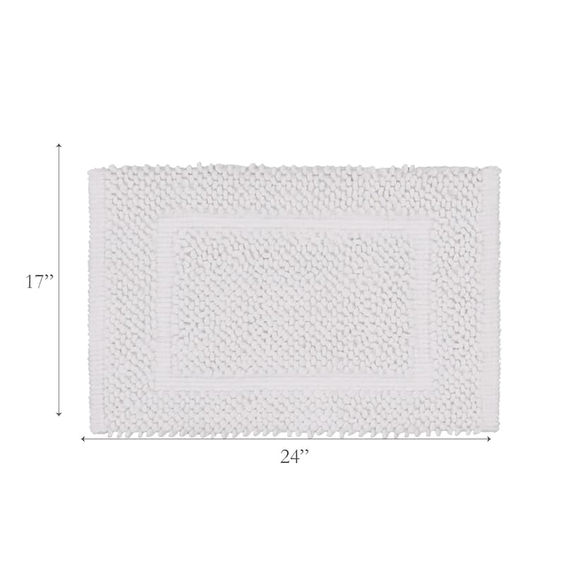 Sophie Border Ultra-plush Chenille Non-Slip Cotton Bath Mat