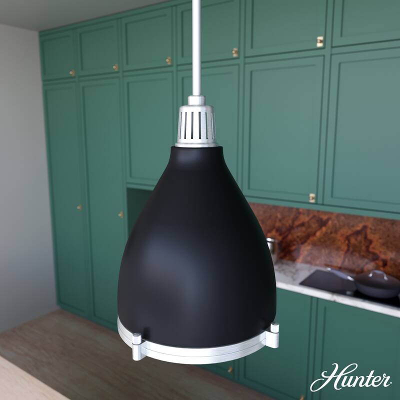 Hunter Bluff View Retro 10" 1-Light Pendant - Kitchen Island, Dining Room - Mid-Century Modern, Contemporary, Transitional
