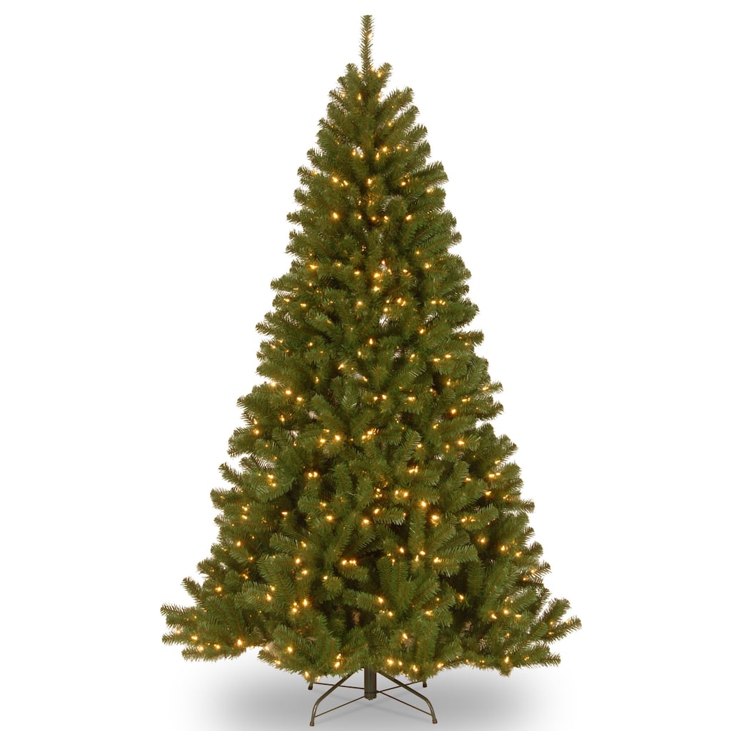 National Tree Company 7.5 ft. North Valley Spruce Hinged Tree with 550 Low Voltage, Dual White/Multi-Colored LED Lights