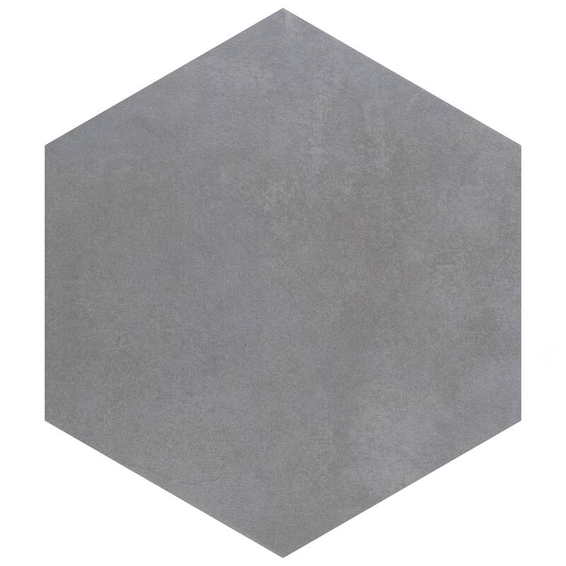 Merola Tile Industrial Hex Silver 8-1/2" x 9-7/8" Porcelain Floor and Wall Tile