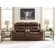 preview thumbnail 1 of 26, Signature Design by Ashley Guru Power Reclining Loveseat with Audio Seating - 75"W x 40"D x 44"H Dark Brown
