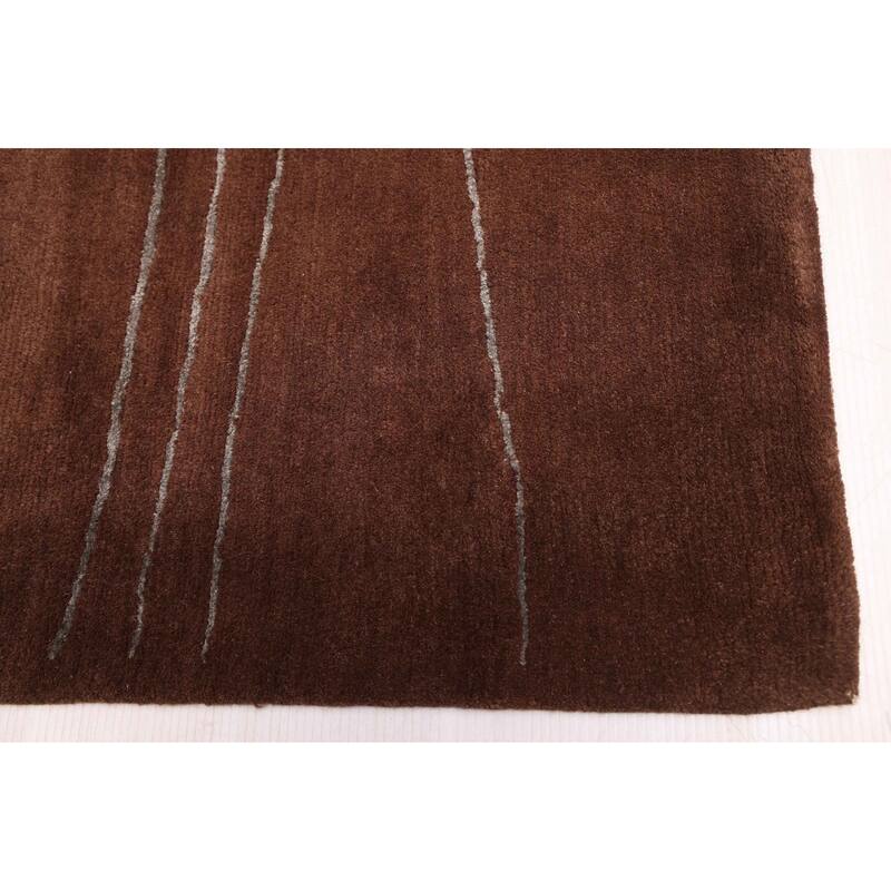 ECARPETGALLERY Hand-knotted Opulence Dark Brown Silk, Wool Rug - 9'0 x 12'0