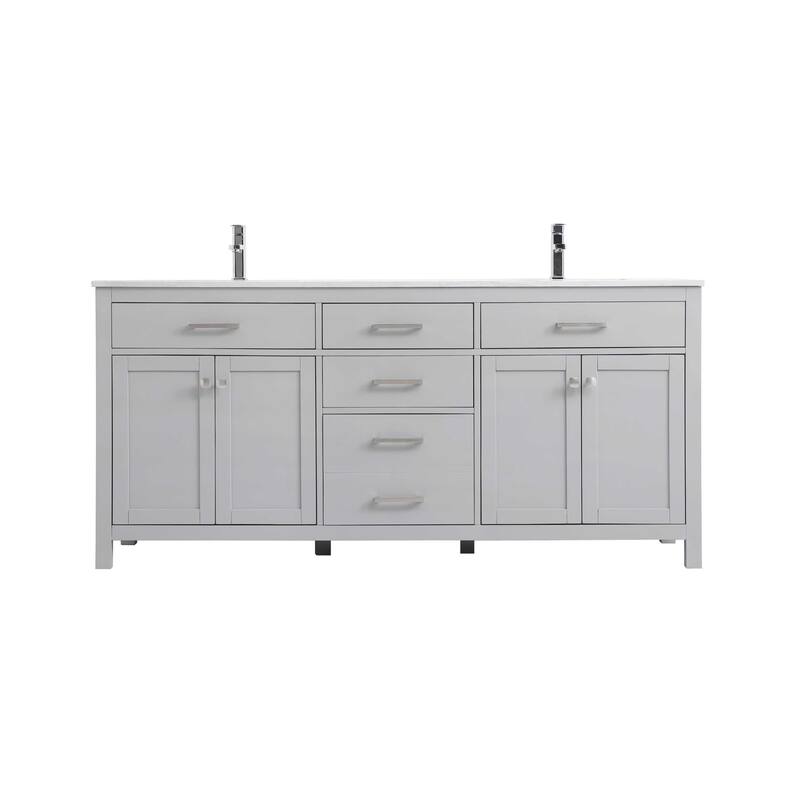 Elegant Lighting VF23372D Lewis 72" Free Standing Double Basin Vanity - Grey