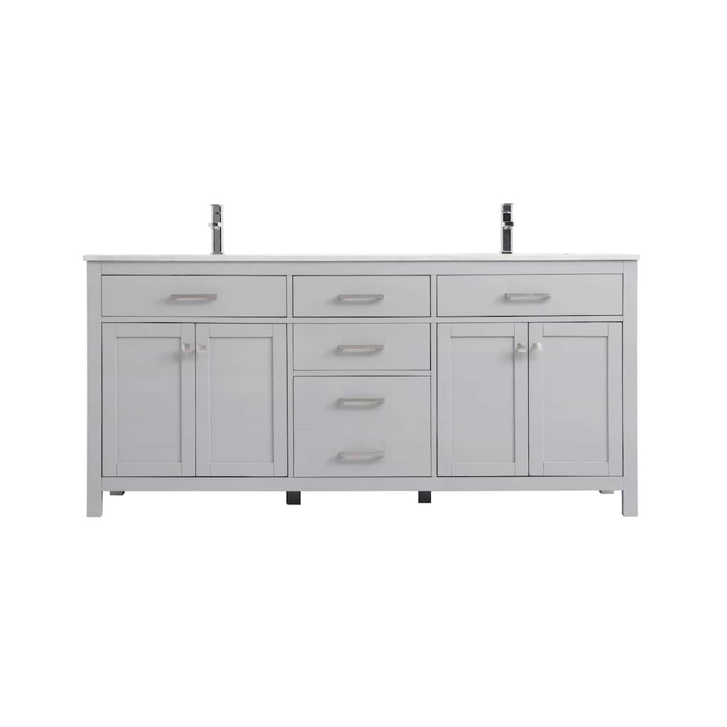 Elegant Lighting VF23372D Lewis 72" Free Standing Double Basin Vanity