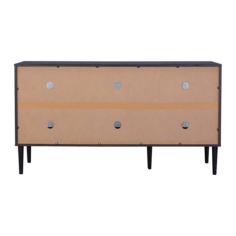 Ethan 3 Fluted Glass Door Buffet Sideboard with Shelves