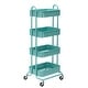 preview thumbnail 4 of 51, 4-Tier Metal Utility Cart with Wheels Storage Shelves Organizer Trolley Cart