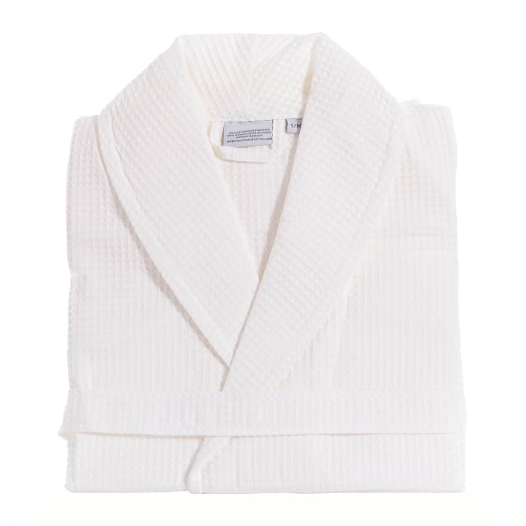 Authentic Hotel and Spa Turkish Cotton Unisex Waffle-Weave Bath Robe