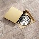 preview thumbnail 1 of 2, polished gold 4 inch brass material shower drain with ABS base - 4 x 4