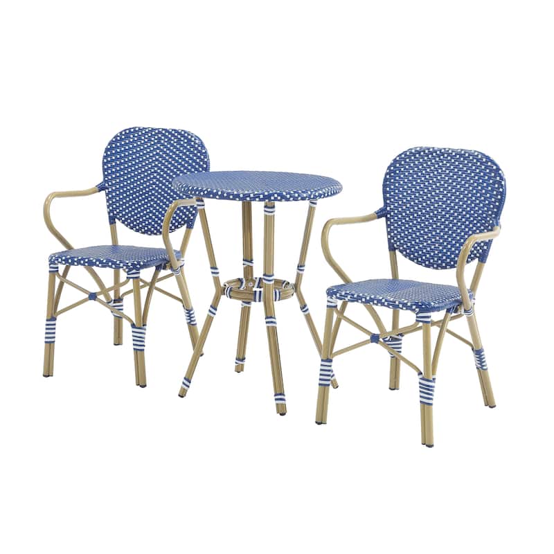 Courtnie French Country 3-Piece Aluminum Outdoor Bistro Set by Furniture of America