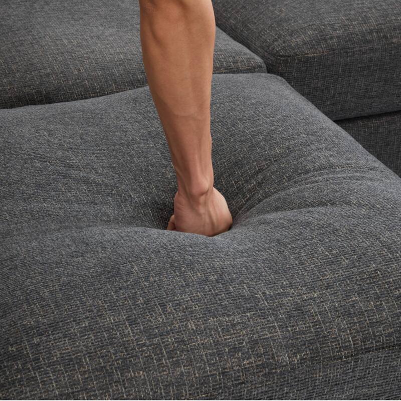 85.4" Chenille Modular Sectional Sofa with Ottoman and USB Ports - U/L-Shaped Convertible Design