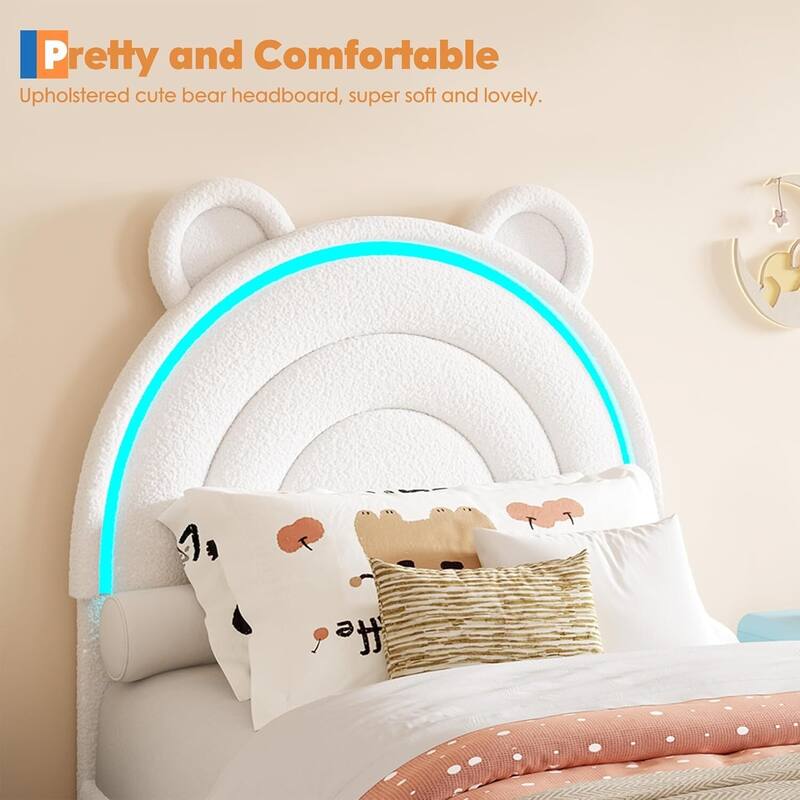 Velvet Upholstered Platform Bed Frame, with 2 Storage Drawers