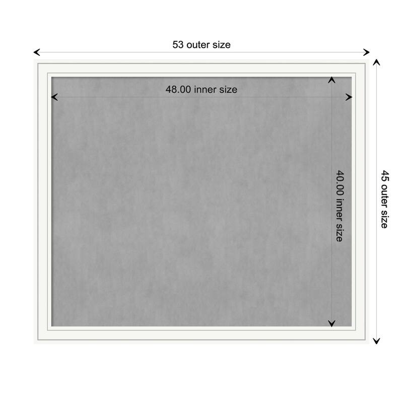 Amanti Art Craftsman White Framed Magnetic Board - Board Size 48x40