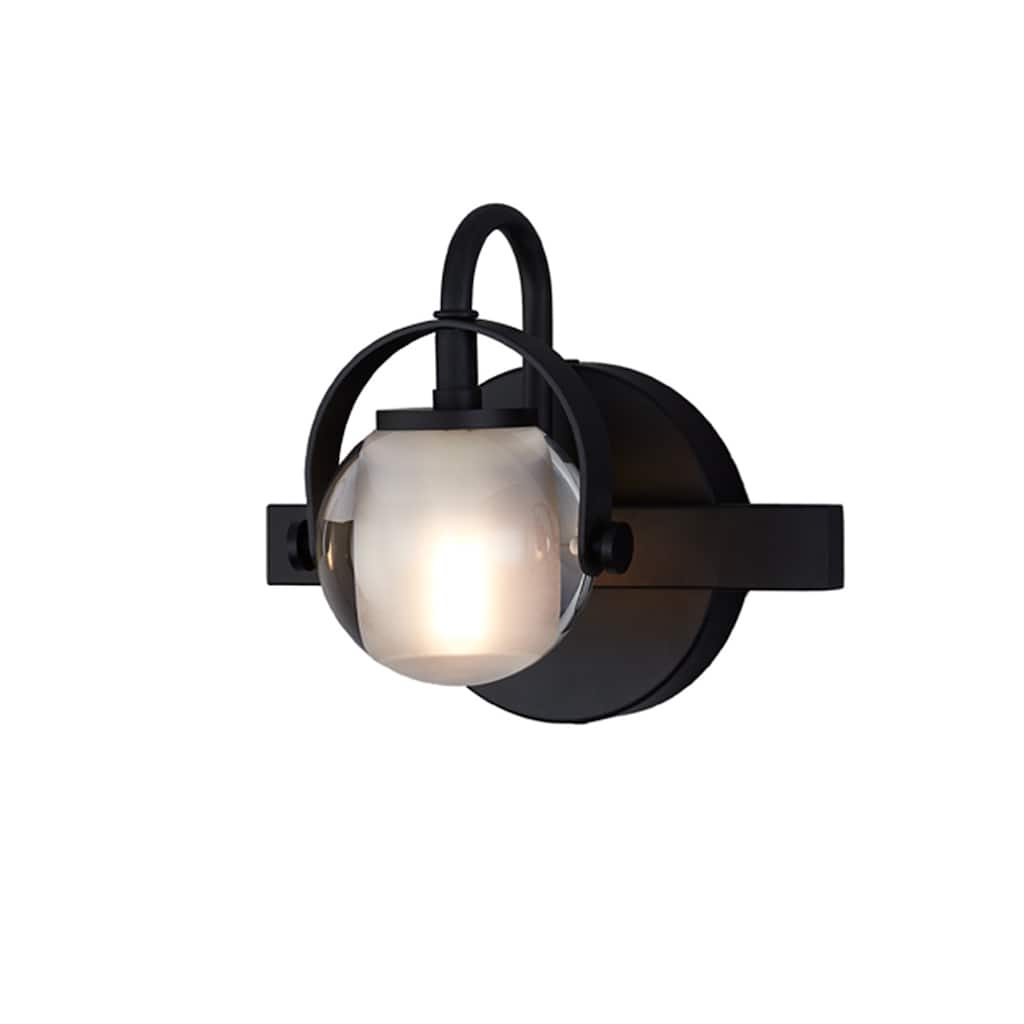 Justice Design Group Conduit 1-Light Wall Sconce with Clear Glass and Opal Backing Shade
