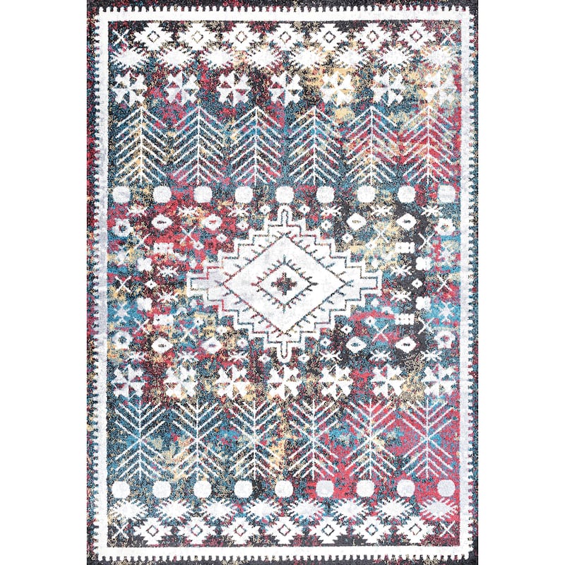 JONATHAN Y Palmette Distressed Kilim Area Rug - 3 X 5 - Multi