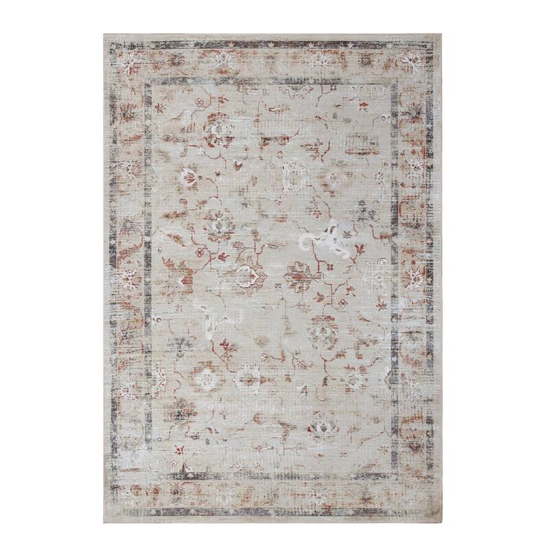 Superior Swan Floral Non-Slip Machine Washable Indoor Area Rug or Runner