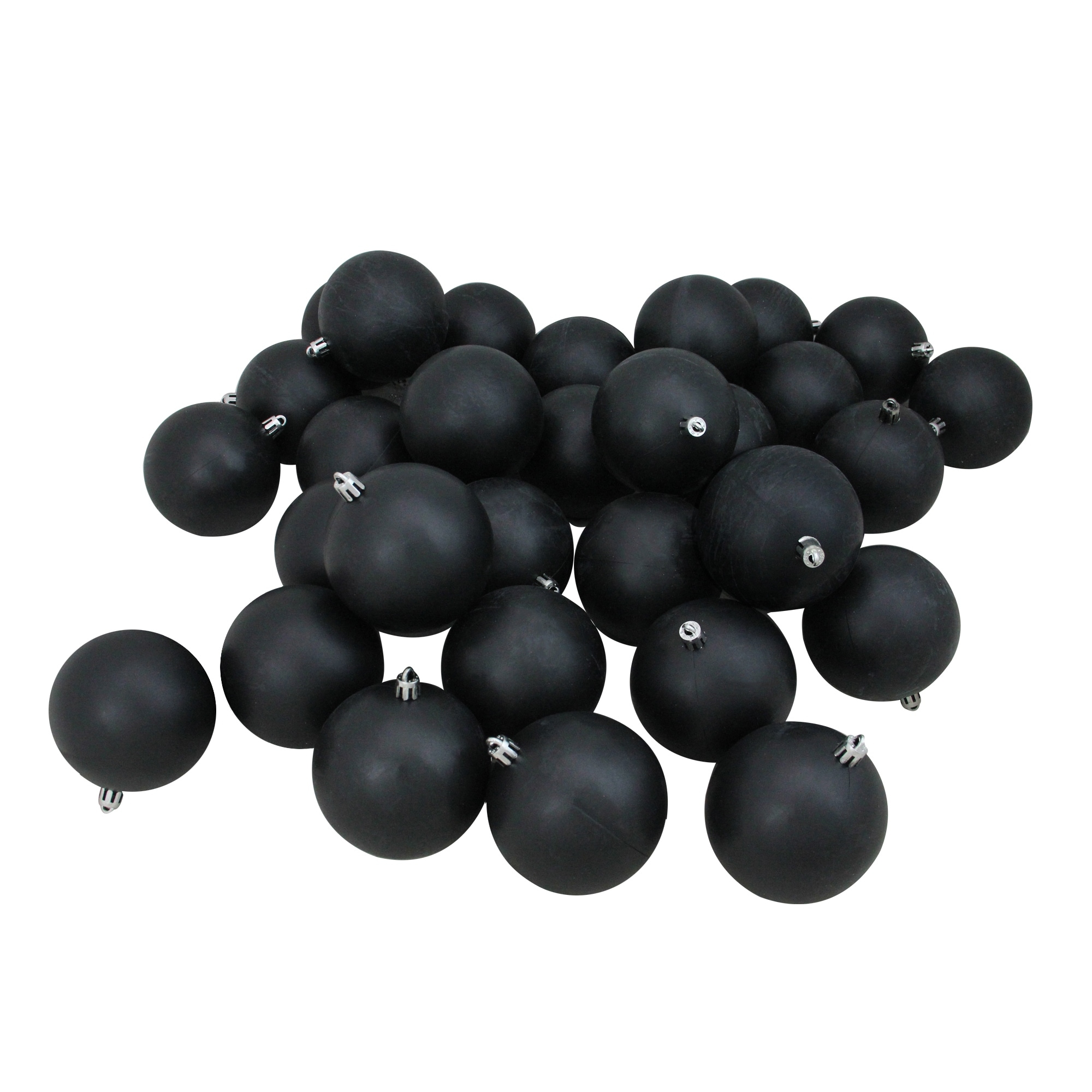 32ct Black Shatterproof Christmas Ball Ornaments 3.25" (80mm)